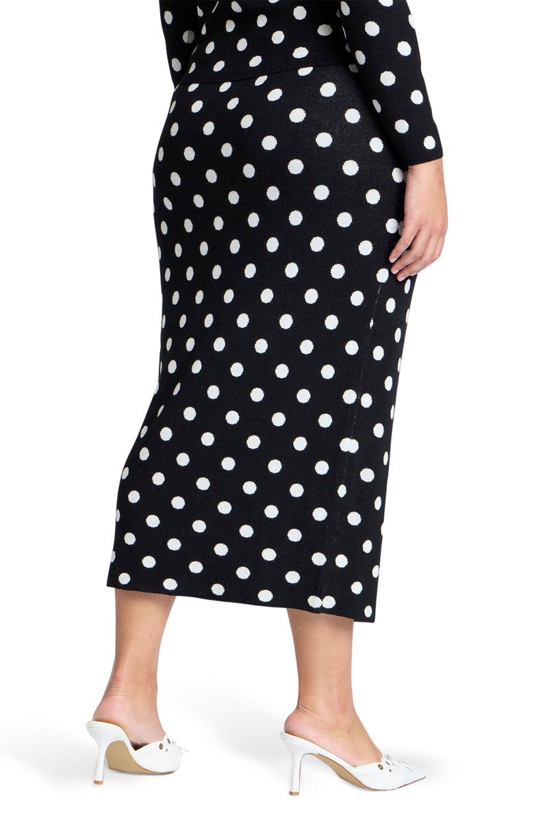 ELOQUII Polka Dot Sweater Skirt, Alternate, color, 