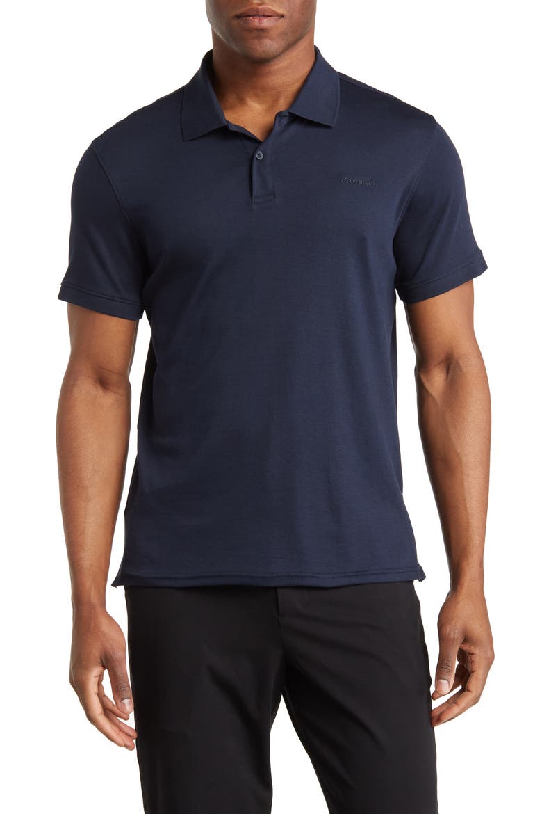 Liquid Touch Interlock Cotton Polo, Main, color, DARK SAPPHIRE