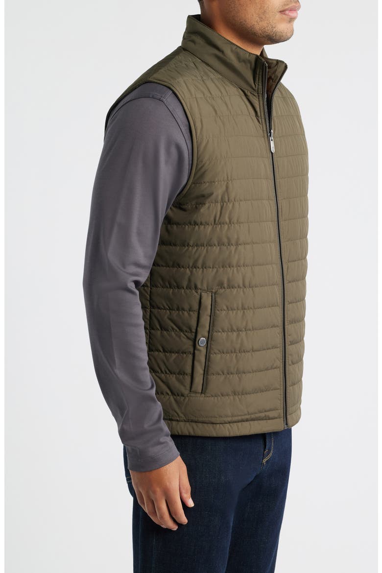 Reversible Quilted & Knit Vest, Alternate, color, OLIVE/ MARLED OLIVE
