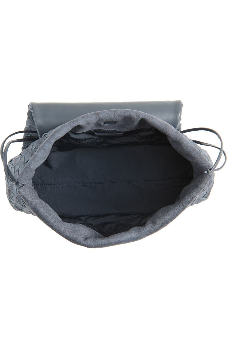Bottega Veneta Large Intrecciato Suede Pouch, Alternate, color, 4545 Cloudy Indigo/ Gravel