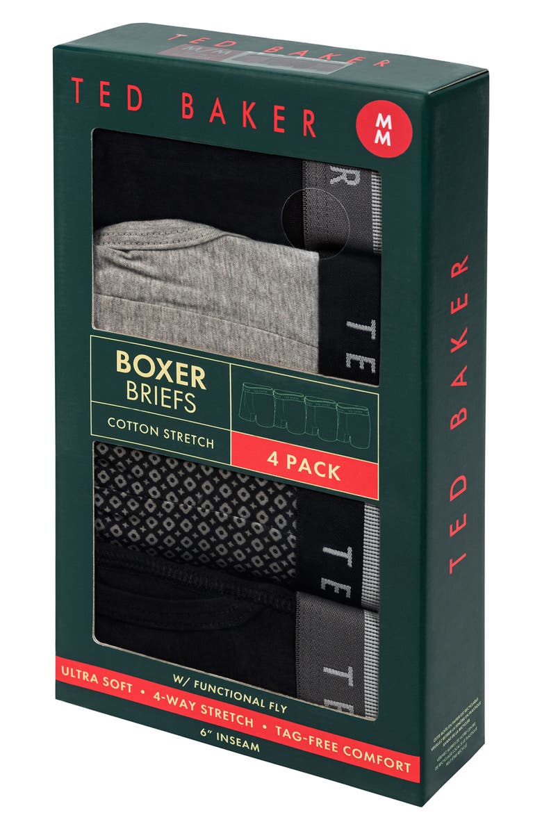 Assorted 4-Pack Stretch Cotton Boxer Briefs