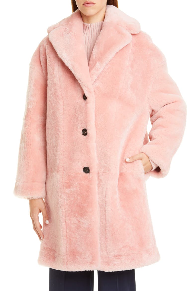 Genuine Shearling Coat, Alternate, color, BLUSH