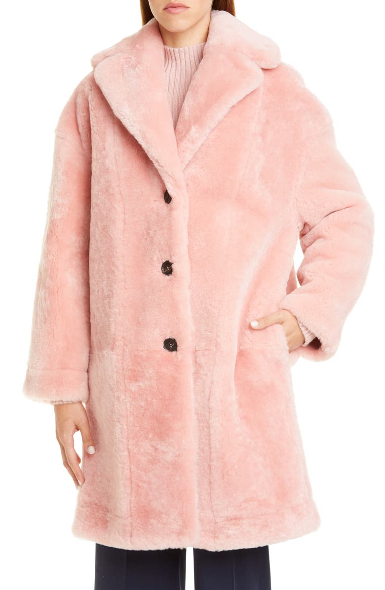 Mansur Gavriel Genuine Shearling Coat, Alternate, color, 