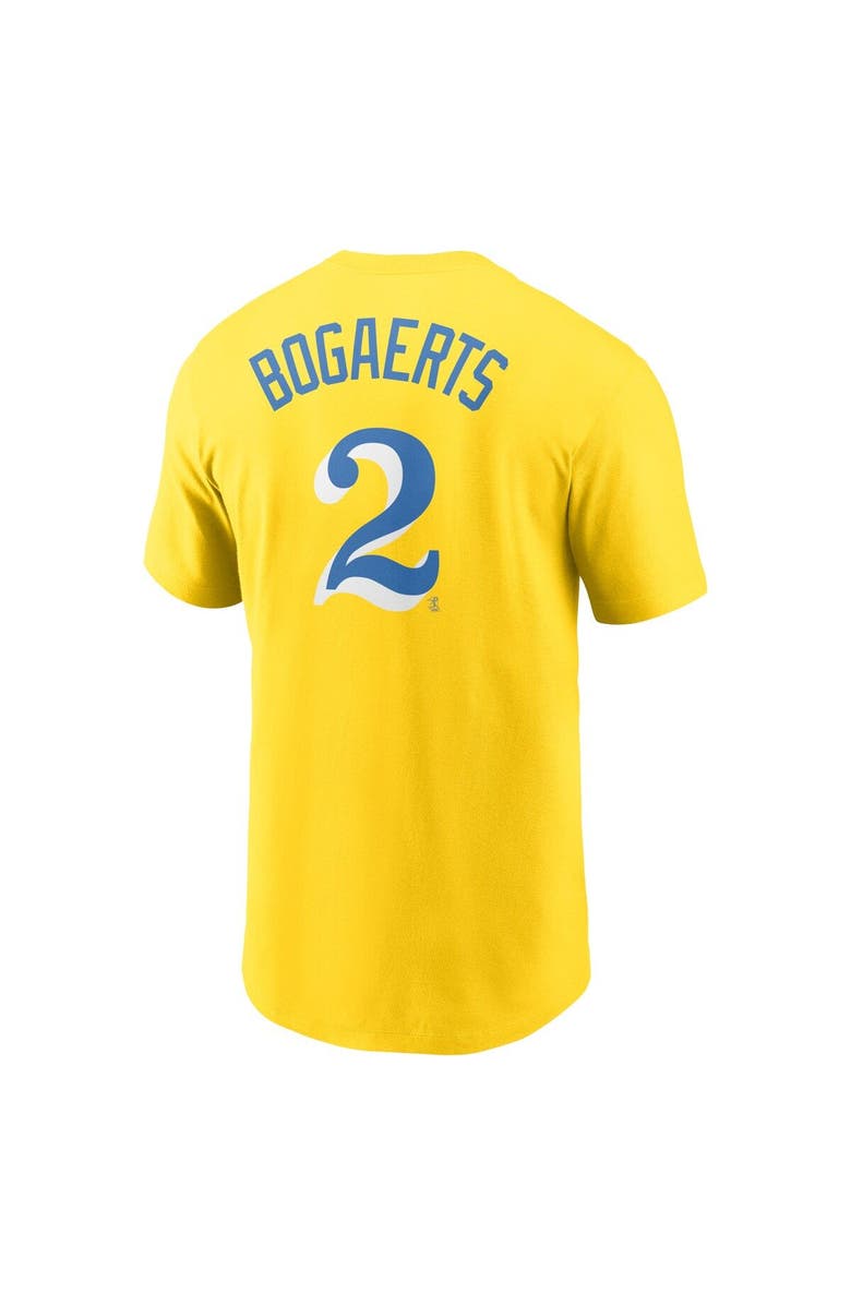 Nike Men's Nike Xander Bogaerts Gold Boston Red Sox City Connect Name & Number T-Shirt, Alternate, color, Gold