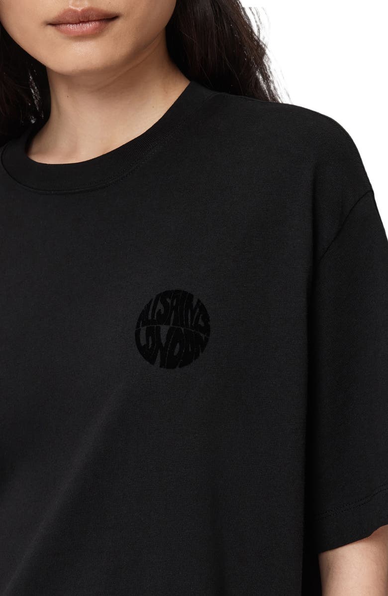 AllSaints Zanda Oversize Cotton T-Shirt, Alternate, color, Black