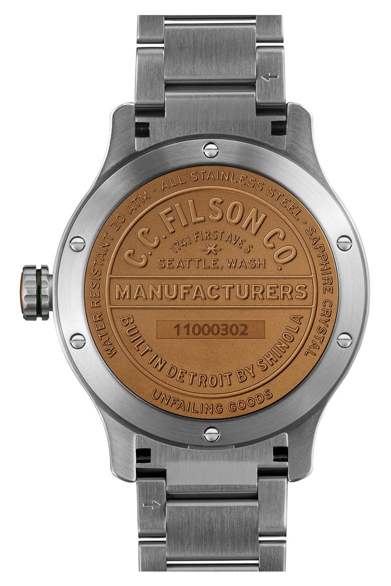 'The Mackinaw Field' Bracelet Watch, 43mm, Alternate, color, SILVER/ BLACK