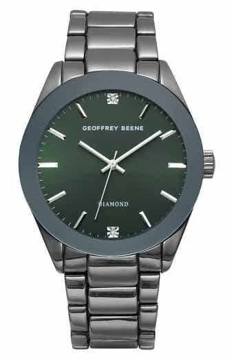 GEOFFREY BEENE Genuine Diamond Bracelet Watch, 41mm - 0.001ct.