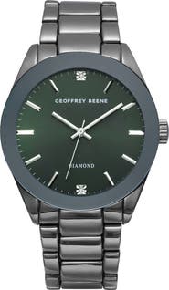 GEOFFREY BEENE Genuine Diamond Bracelet Watch, 41mm - 0.001ct.