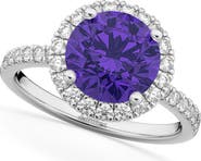 ALLUREZ Halo Tanzanite & Diamond Engagement Ring 14K