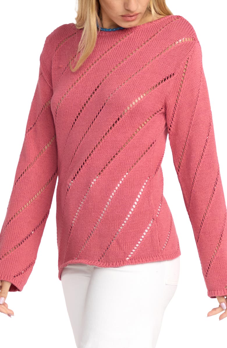 Billabong Sun Lum Open Stitch Sweater, Alternate, color, Wild Ginger