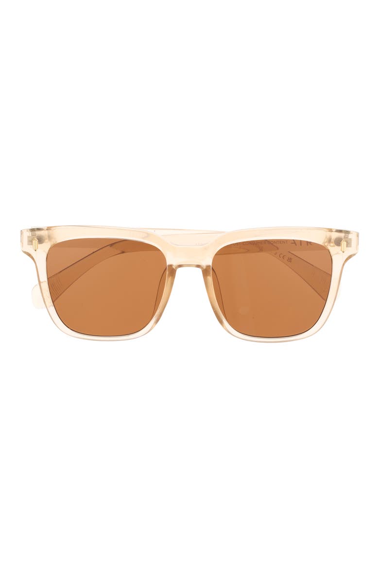 Luna 54mm Square Sunglasses, Main, color, SAND / BROWN GRAD