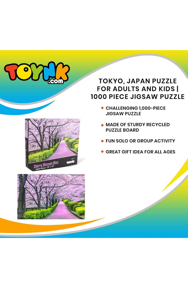 Toynk Cherry Blossom Bliss Tokyo Japan Puzzle | 1000 Piece Jigsaw Puzzle, Alternate, color, Multi-Color