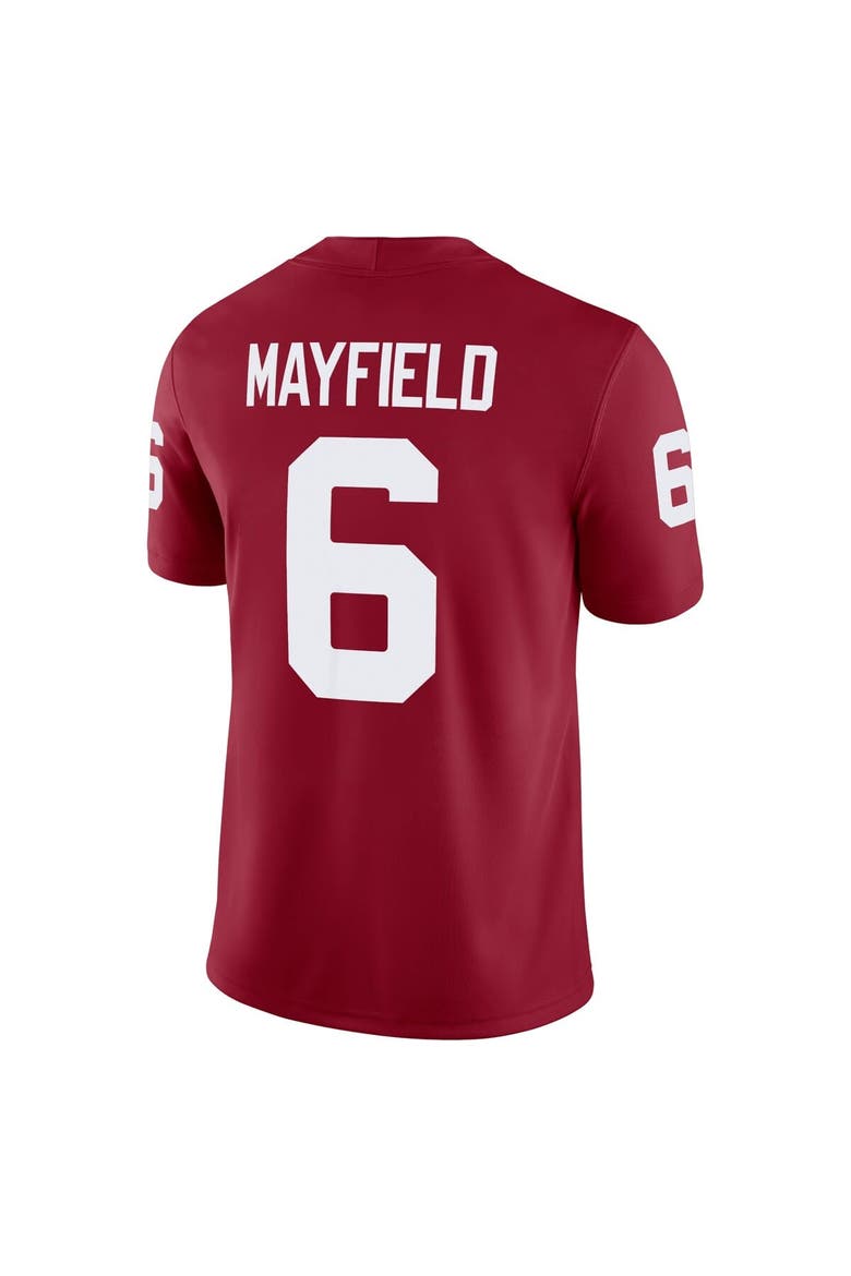 Men's Jordan Brand Baker Mayfield Crimson Oklahoma Sooners Alumni Player Game Jersey, Alternate, color, Crimson