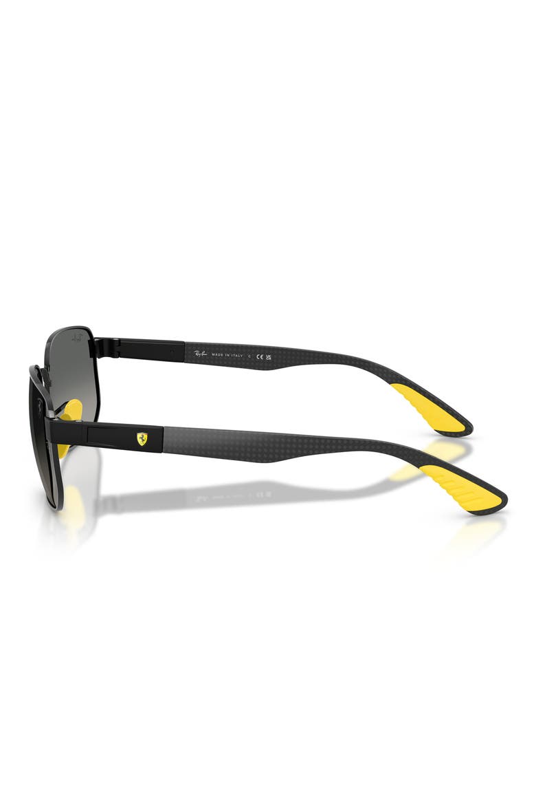 x Scuderia Ferrari 59mm Gradient Irregular Sunglasses, Alternate, color, BLACK / GREY GRADIENT
