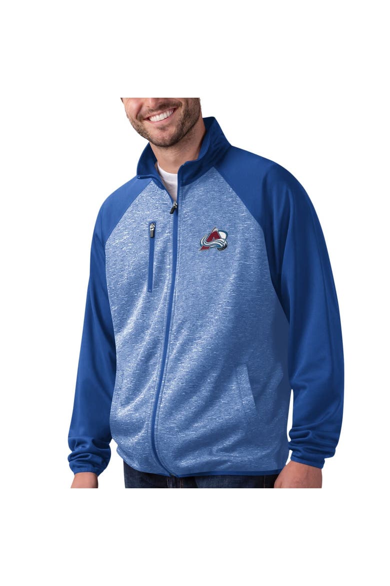 Men's G-III Sports by Carl Banks Navy Colorado Avalanche Runners Raglan Full-Zip Track Jacket, Alternate, color, Navy