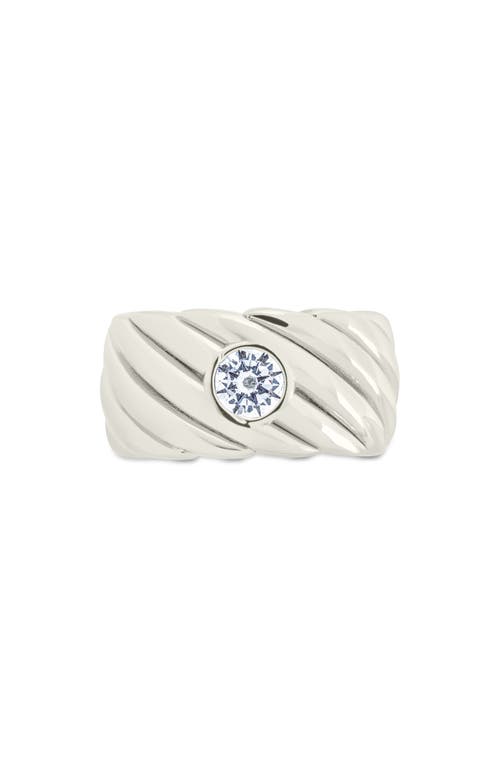 Sterling Forever Blythe Cubic Zirconia Woven Band Ring