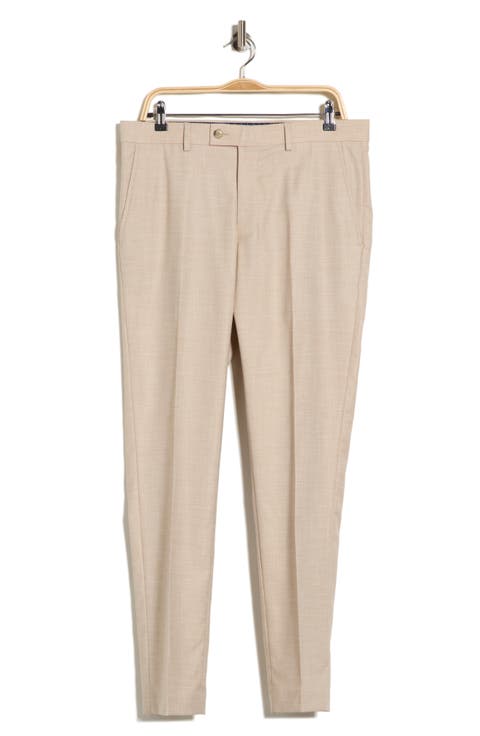 Sharkskin Flat Front Dress Pants