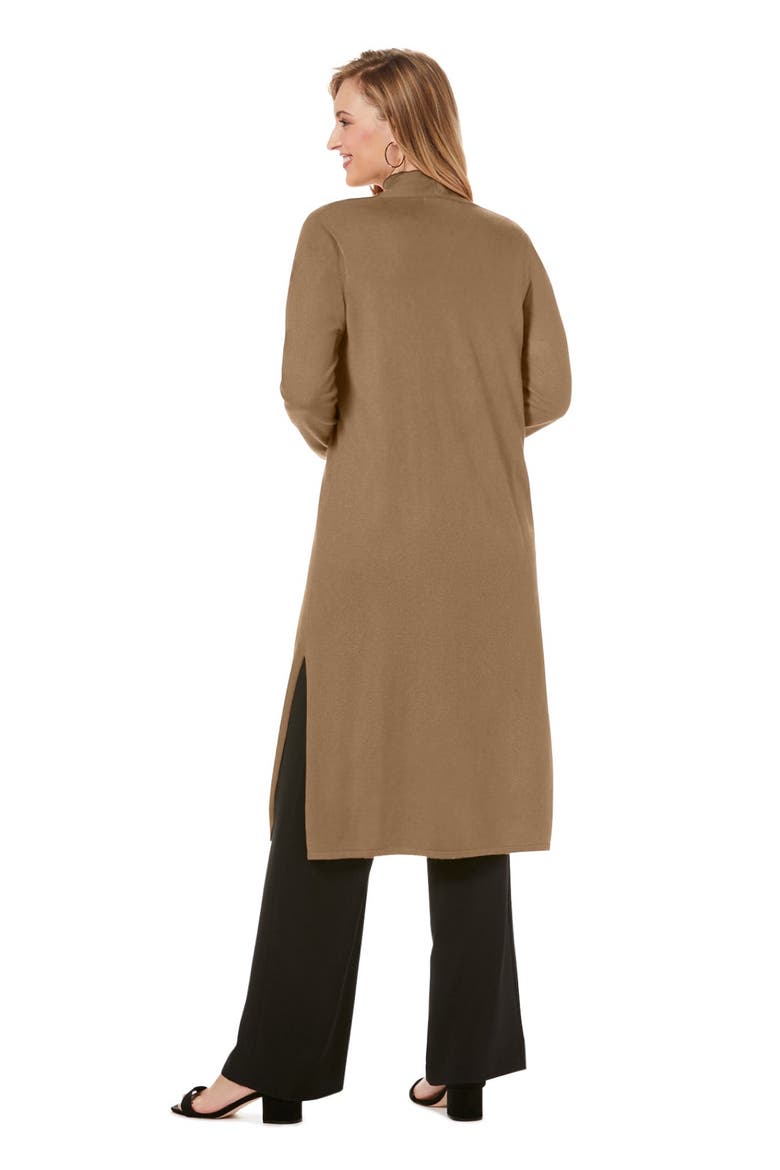 Carefree Cashmere Duster Sweater, Alternate, color, BROWN MAPLE