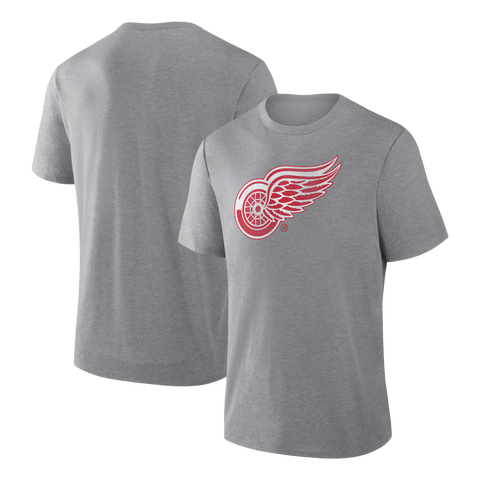 Men's Fanatics Heather Gray Detroit Red Wings Elevated Tri-Blend T-Shirt