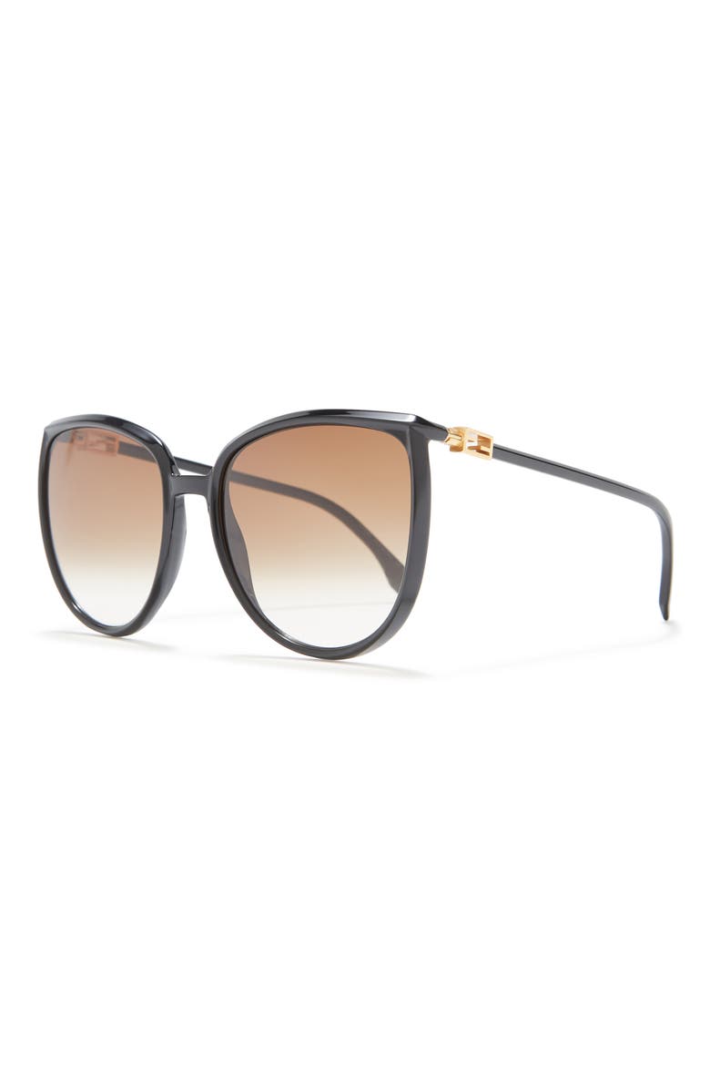 59mm Oversized Sunglasses, Alternate, color, BLACK / BROWN GRADIENT