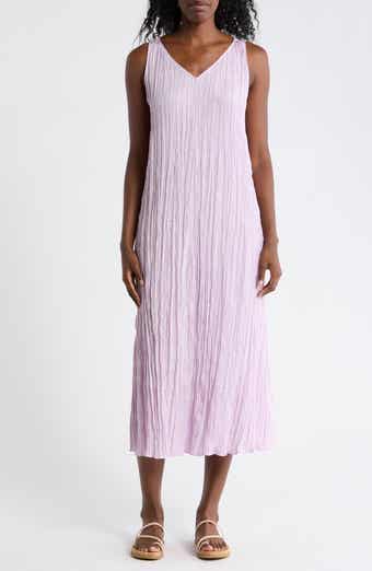 Eileen Fisher Pleated Silk Midi Dress