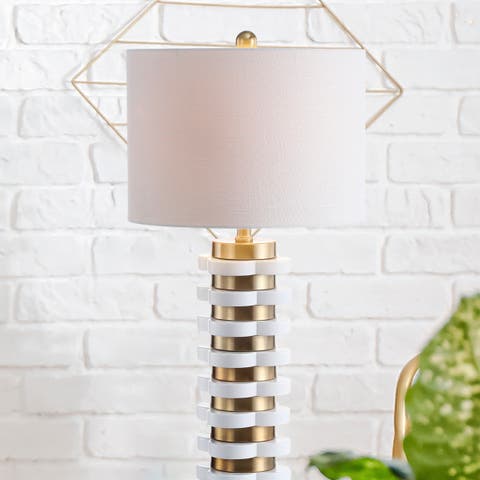 Wellington Quatrefoil Striped Resin LED Table Lamp