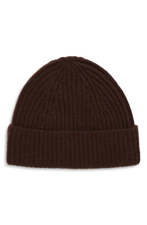 Cashmere Rib Knit Beanie