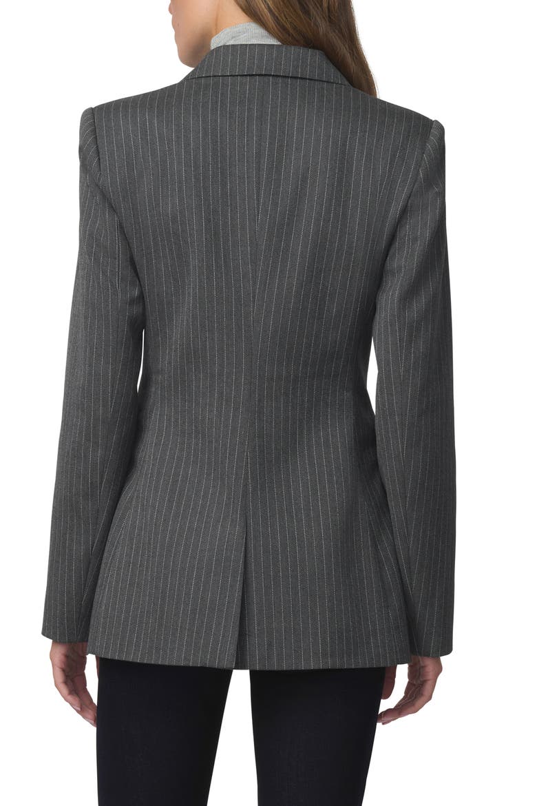 The Mecah Pinstriped Wrap Blazer, Alternate, color, CHARCOAL PINSTRIPE