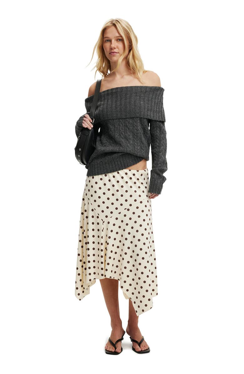 Cotton On Women's Fluffy Cable Off Shoulder Knit, Alternate, color,