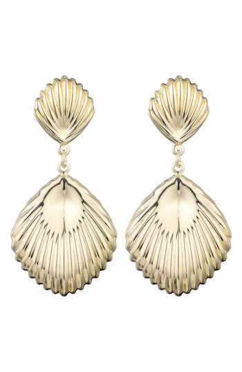 Adornia Gold Plated Deco Inspired Drop Earrings In Gold