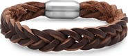 STEELTIME Men's Braided Leather Bracelet