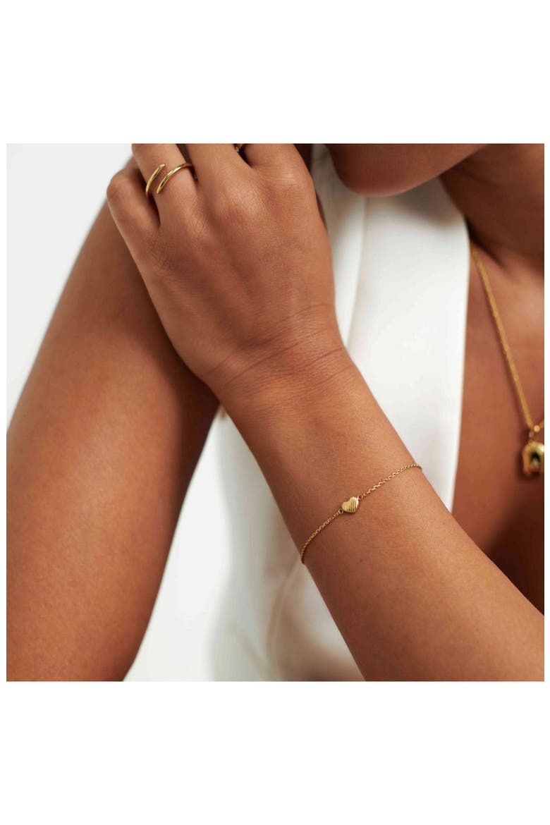 Dainty Heart Bridesmaids' Bracelet, Alternate, color, GOLD