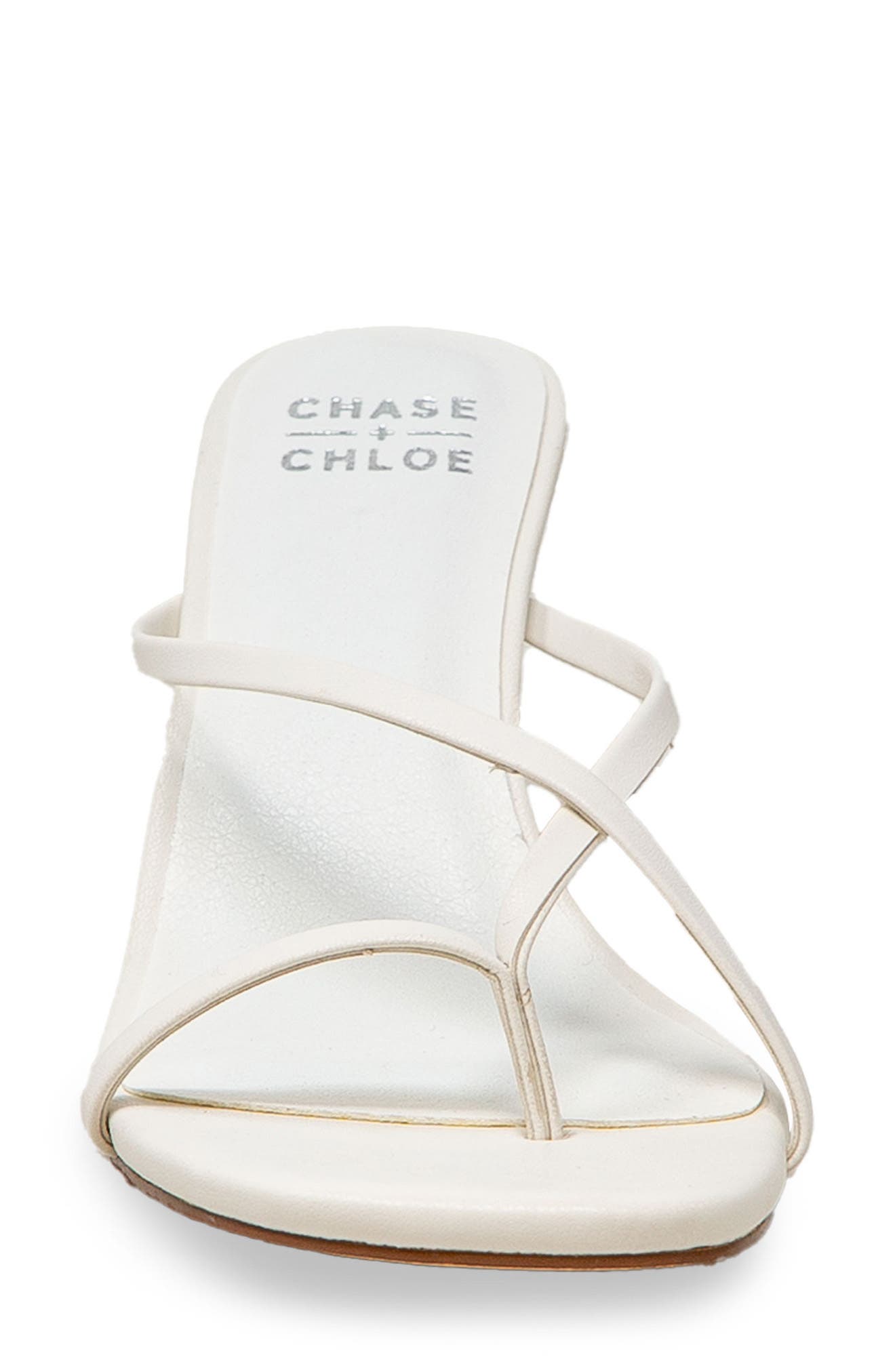Sculpted Strappy Toe Post Sandal, Alternate, color, WHITE PU