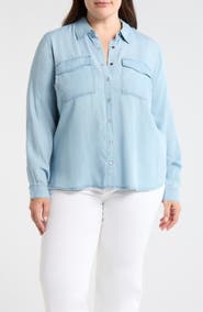 Liverpool Los Angeles Chambray Snap-Up Shirt