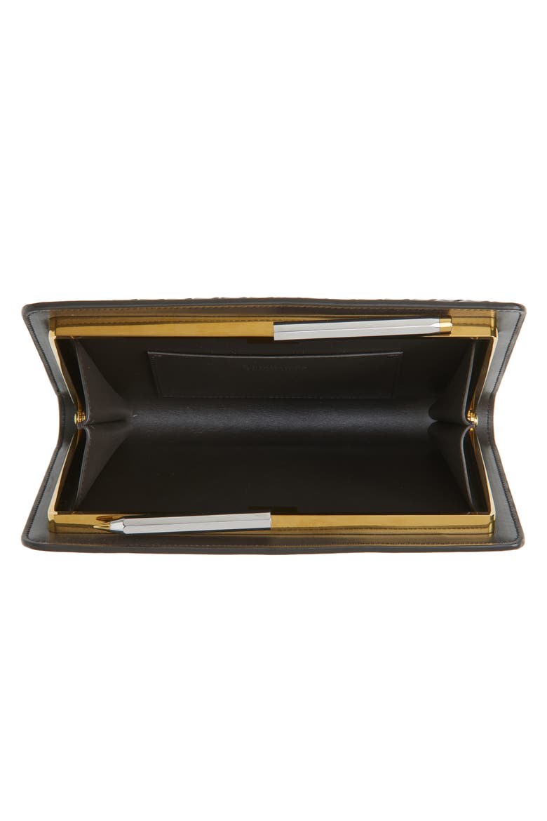 Agenda Intrecciato Leather Frame Clutch, Alternate, color, 2095 ESPRESSO-BRASS V