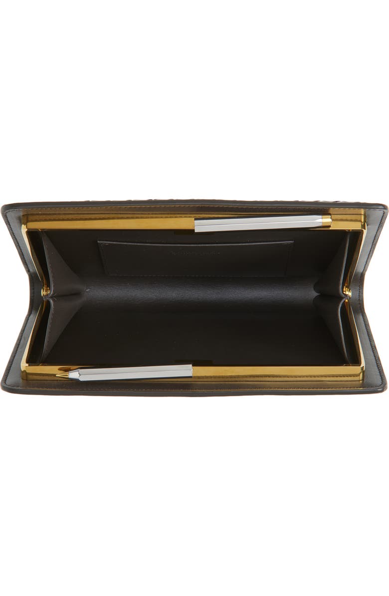 Bottega Veneta Agenda Intrecciato Leather Frame Clutch, Alternate, color, 2095 Espresso-Brass V