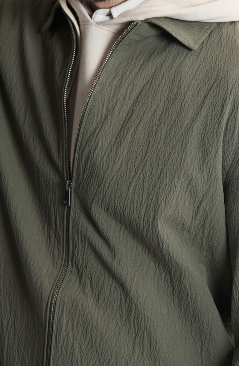 JACHS Charles Cotton & Tencel<sup>®</sup> Lyocell Blend Seersucker Zip Jacket, Alternate, color, Olive