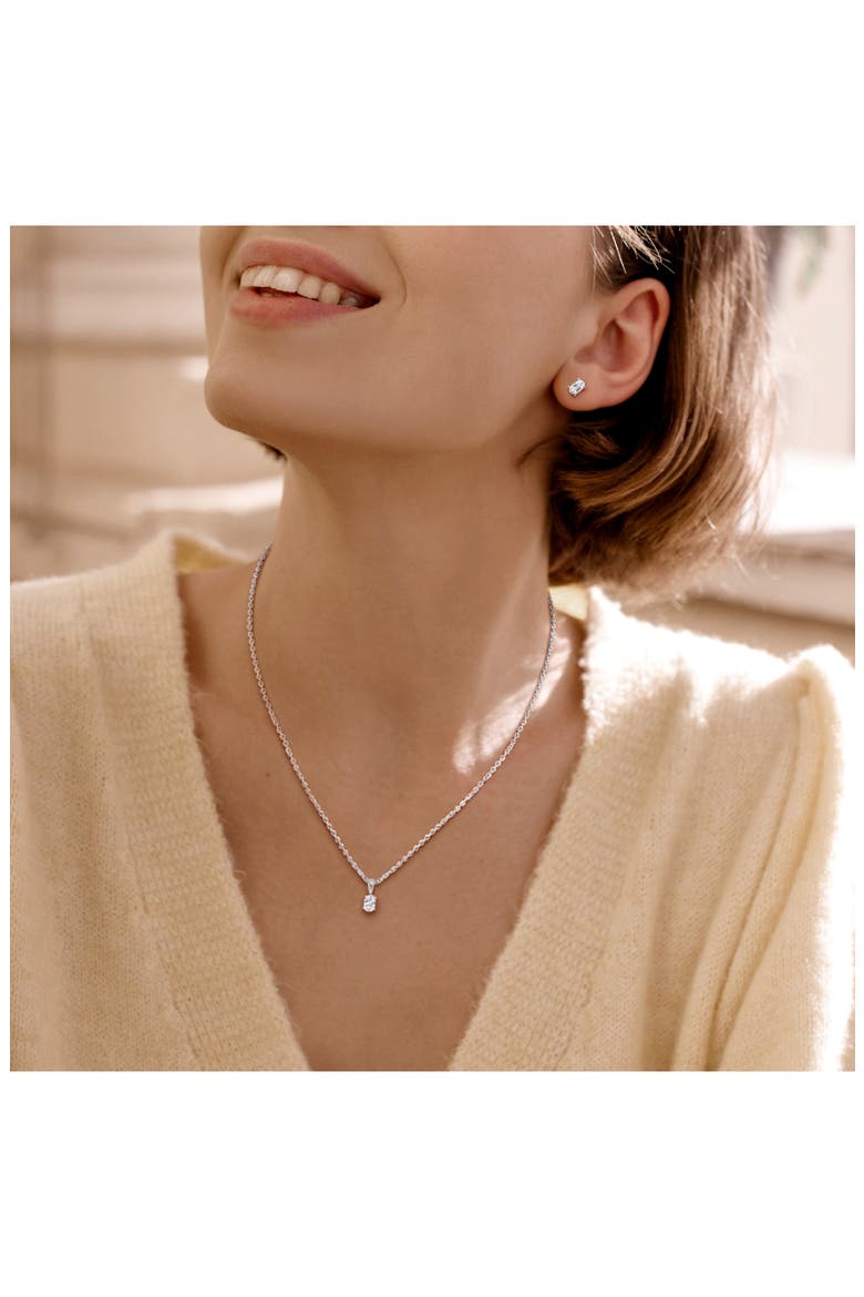 Oval Cut Cubic Zirconia Earrings & Necklace Set, Alternate, color, WHITE
