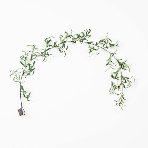6.5-ft Lighted Artificial Olive Garland with 100 Warm White LED Lights