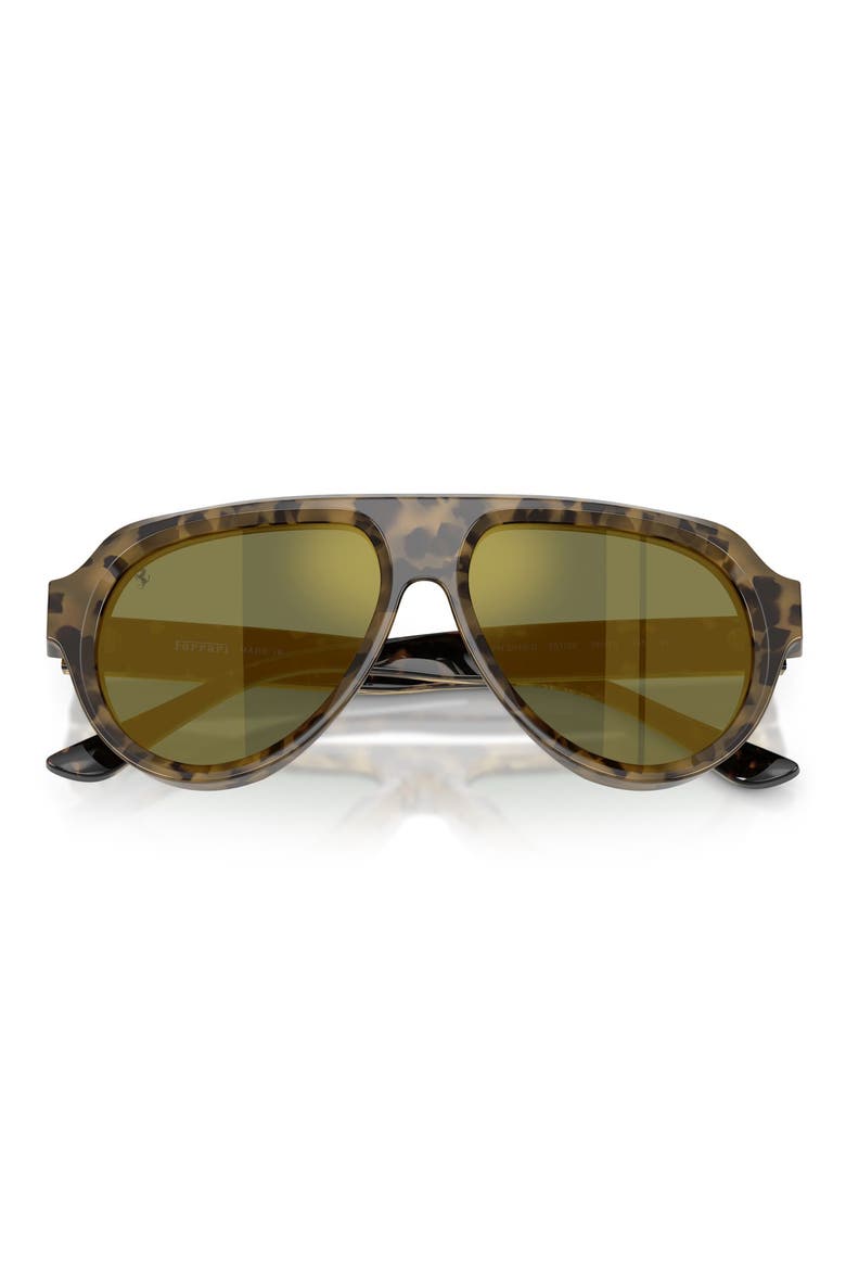 56mm Pilot Sunglasses, Alternate, color, BROWN TORTOISE / GREEN GOLD