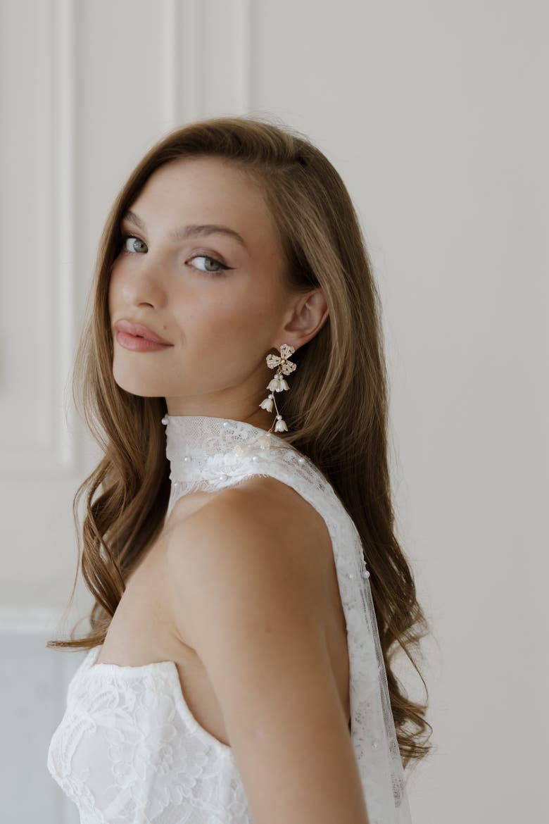 Soiree Crystal Drop Earrings, Alternate, color, Gold