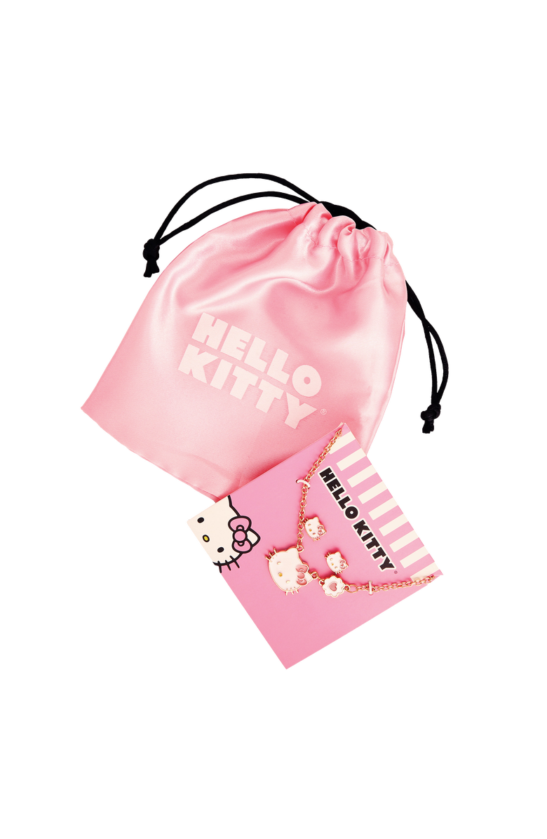 Hello Kitty Flash Stud Earrings and Plated Necklace, 18"+3", Alternate, color, 