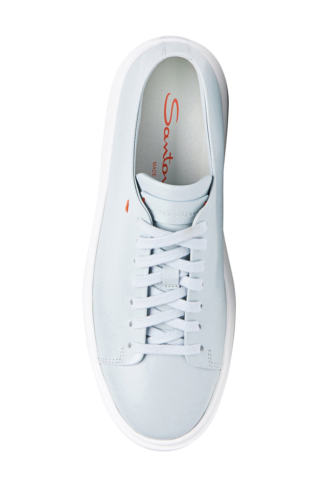 Santoni Fuzz Leather Sneaker, Alternate, color, 