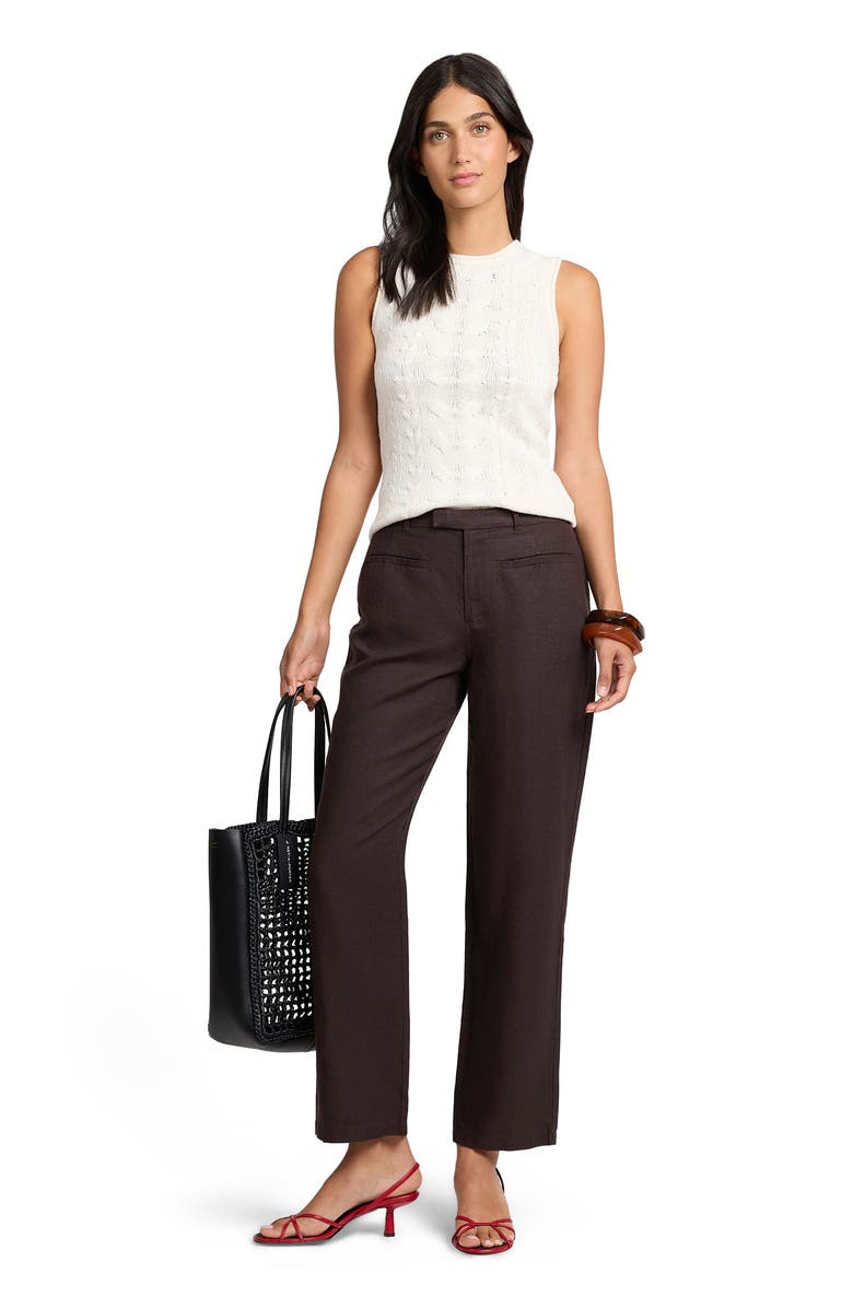 Onia Linen Cable Knit Tank, Main, color, Natural Melange