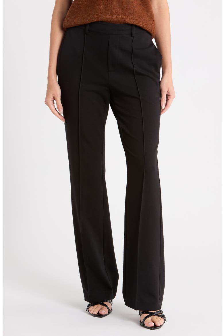 Pintuck Wide Leg Pull-On Pants, Main, color, BLACK