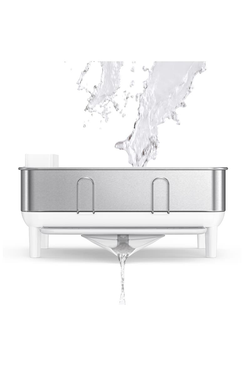 Compact Steel Frame Dish Rack, Alternate, color, WHITE