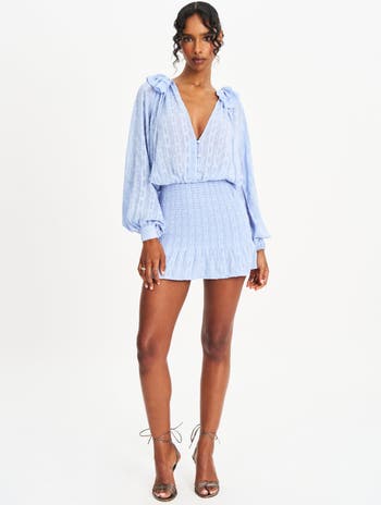 Zahari Smock Bottom Balloon Sleeve Mini Dress