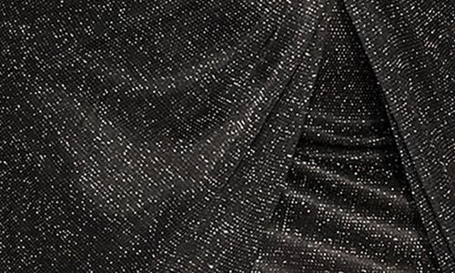 City Chic Kaitlyn Metallic Long Sleeve High-low Maxi Dress In Black