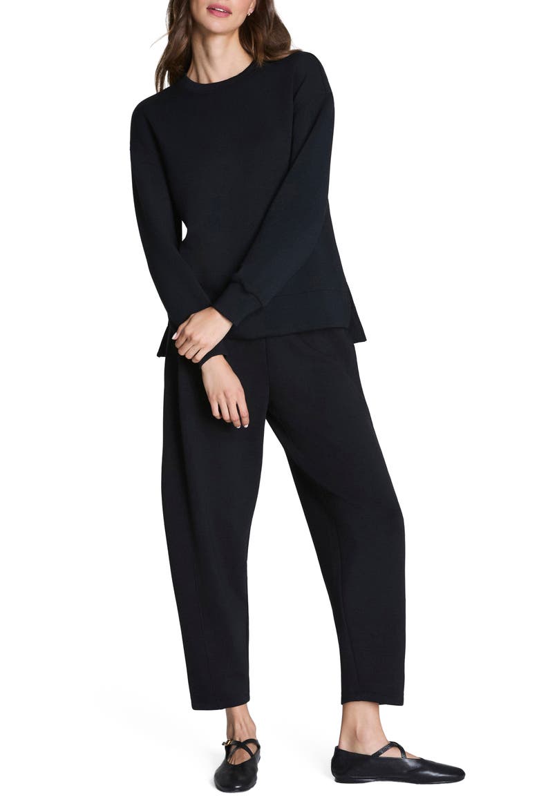 Air Essentials Brushed Crewneck Top, Alternate, color, VERY BLACK
