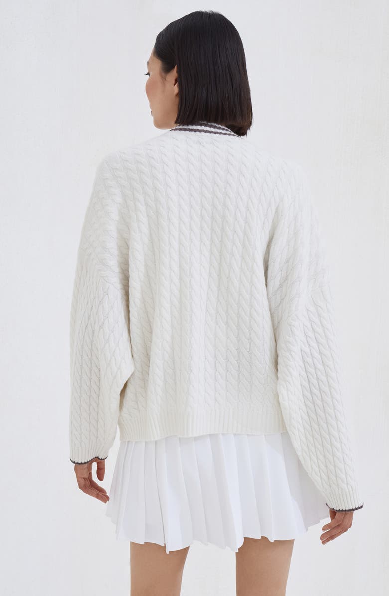 Brunello Cucinelli Cashmere cardigan with logo, Alternate, color, Panama